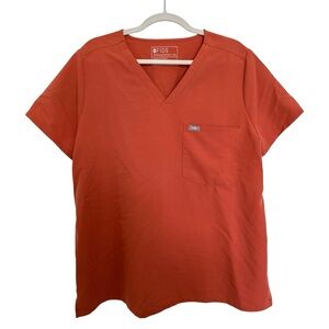 Figs Terracotta Catarina Scrub Top